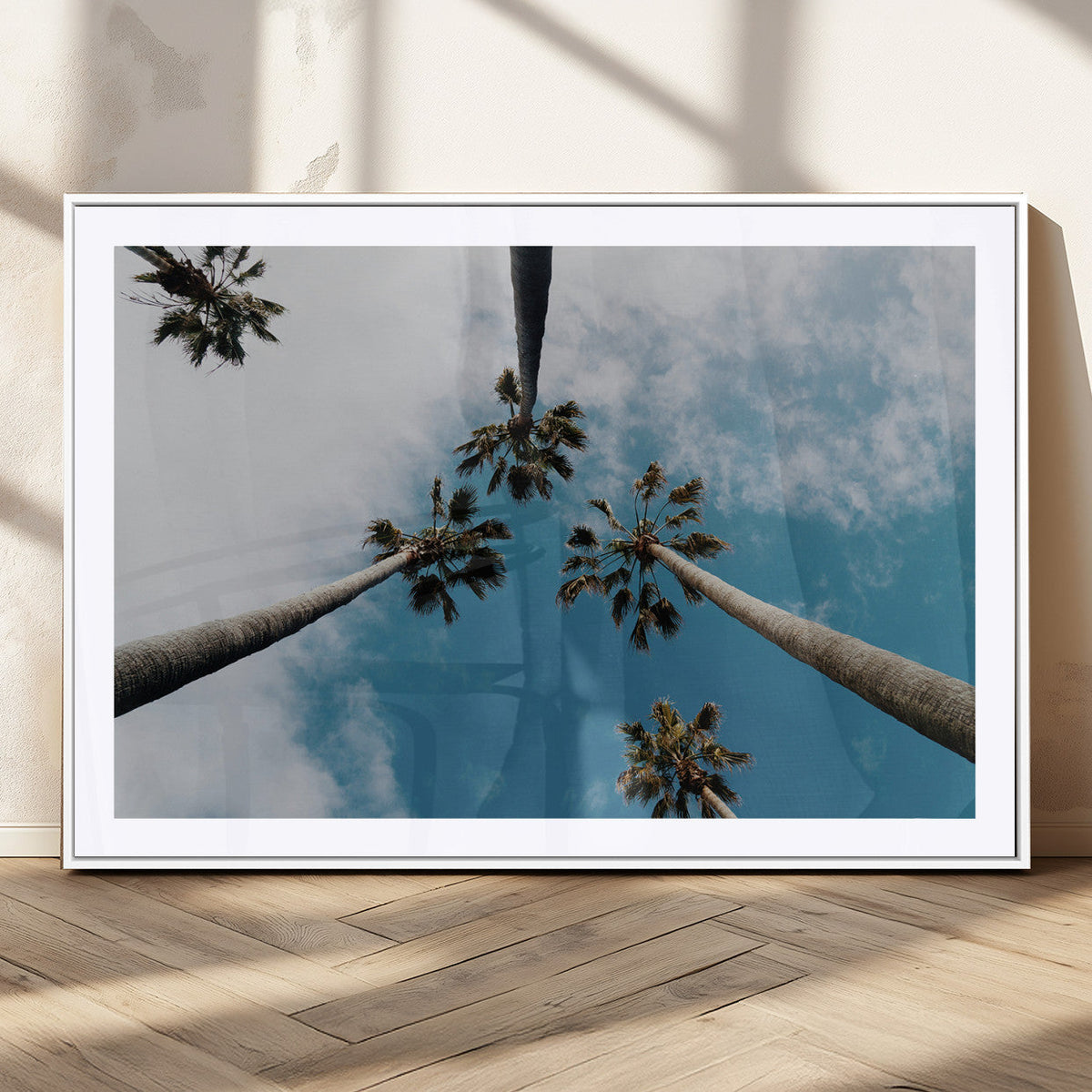 Tropical Palm Trees Wall Art Canvas Print Framed California