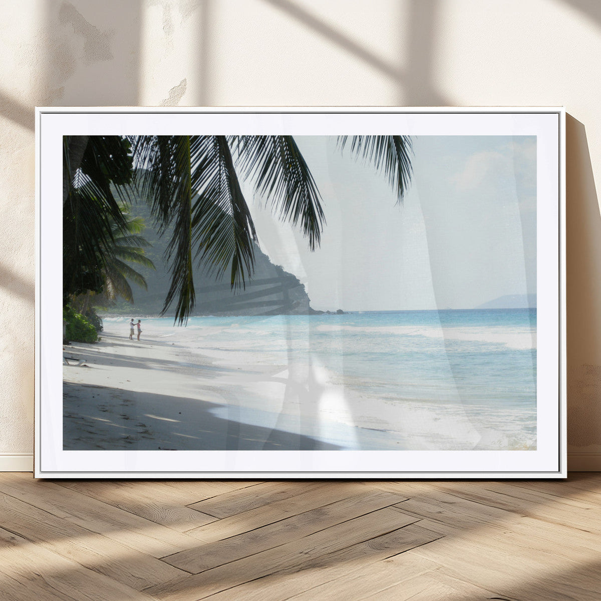 Tropical Beach Wall Art Canvas Print – Framed Serene Ocean