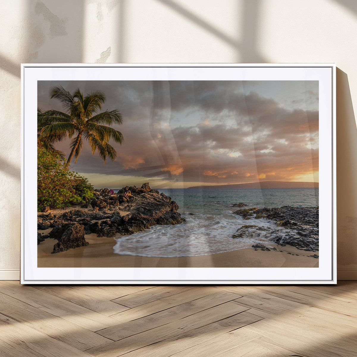 Tropical Beach Wall Art Canvas Print, Vibrant Hawaiian