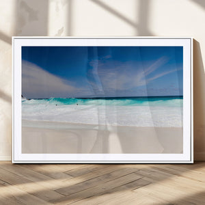 Ocean Breeze Wall Art Canvas Print, Aqua Waves and Coastal