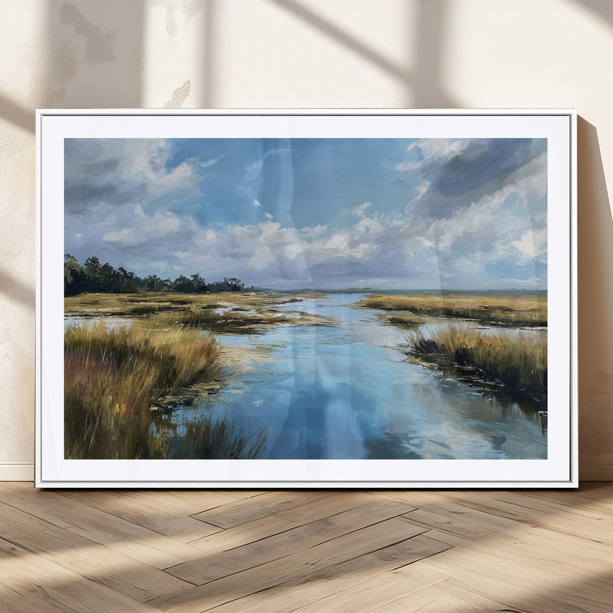 Marshland Wall Art Canvas Print – Serene Water Reflection