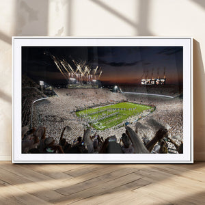 Penn State Stadium Wall Art – White Out Football Game Canvas