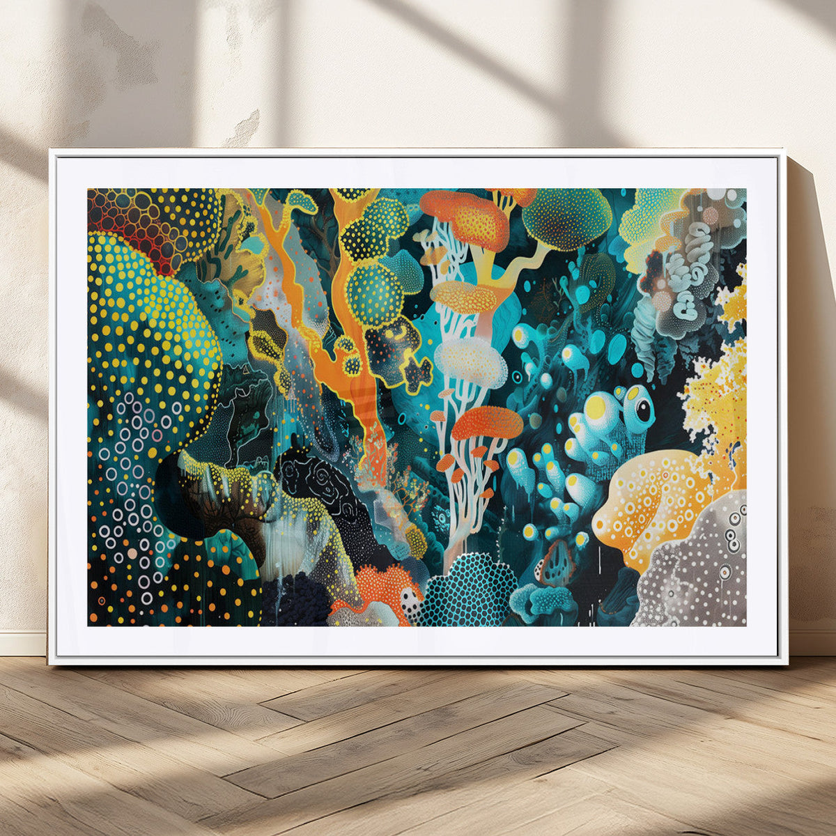Vivid Underwater Coral Reef Wall Art Canvas Print,