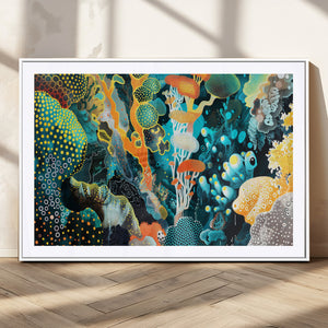 Vivid Underwater Coral Reef Wall Art Canvas Print,