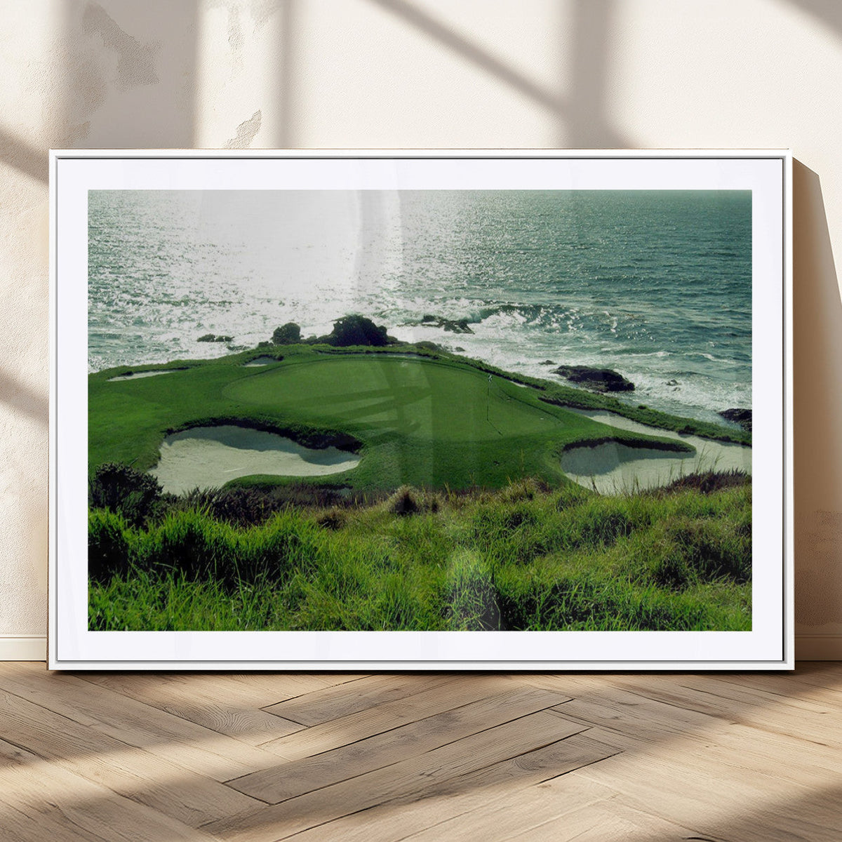 Coastal Golf Course Wall Art Canvas Print – Scenic Green