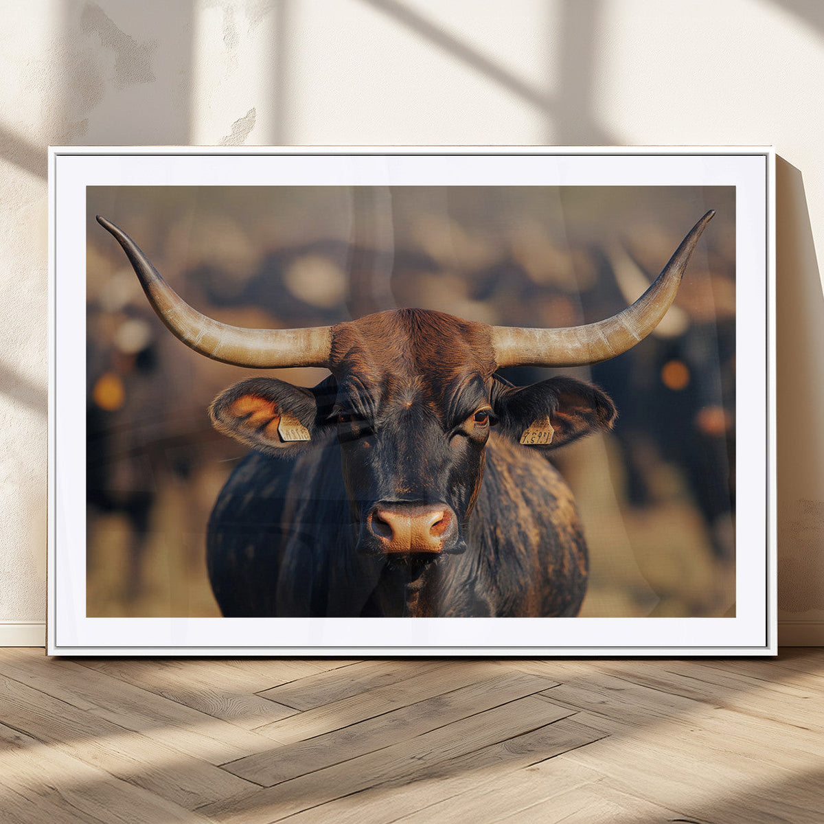 Majestic Texas Longhorn Bull Rustic Farm Animal Strong