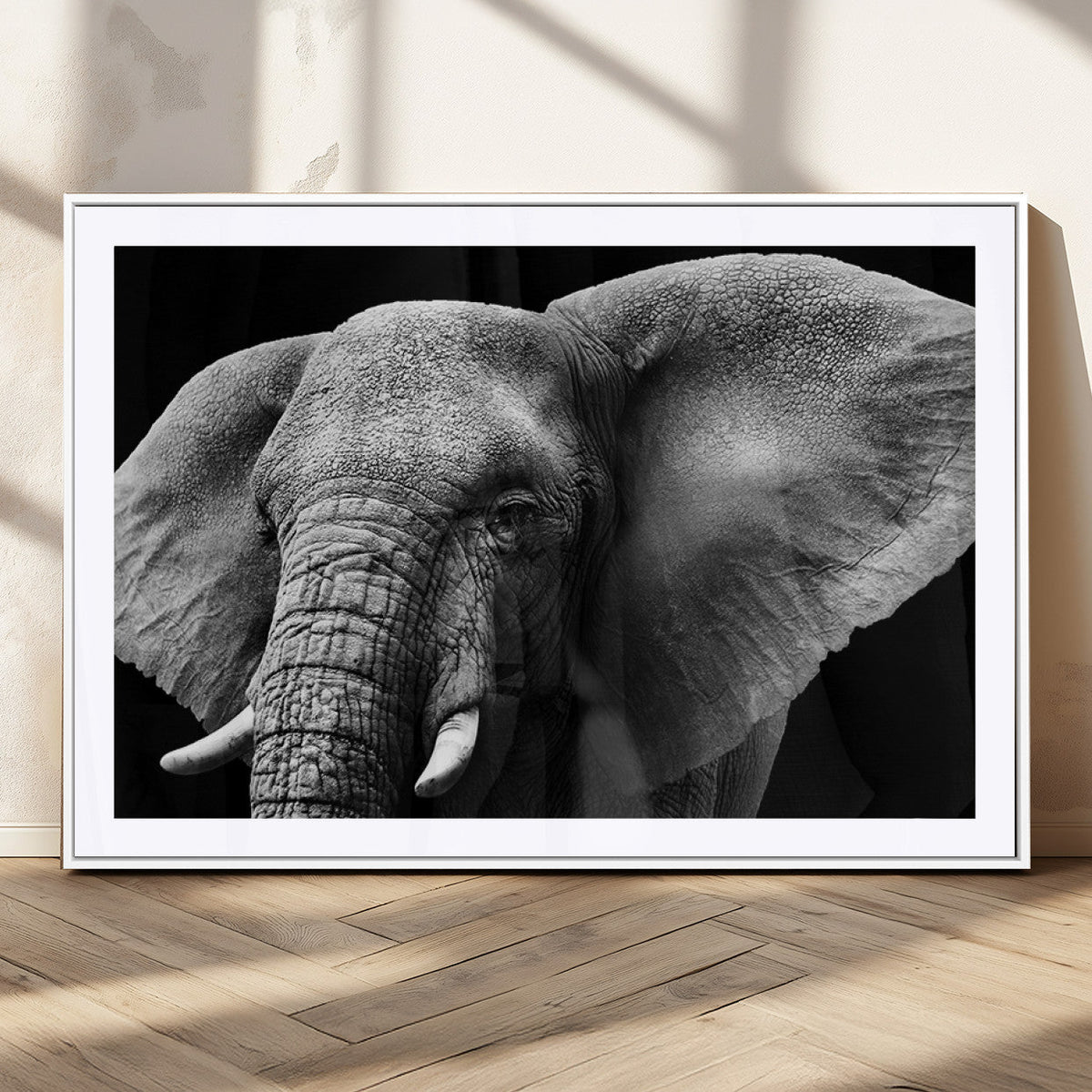 Big Elephant Close Up Wall Art Canvas Print