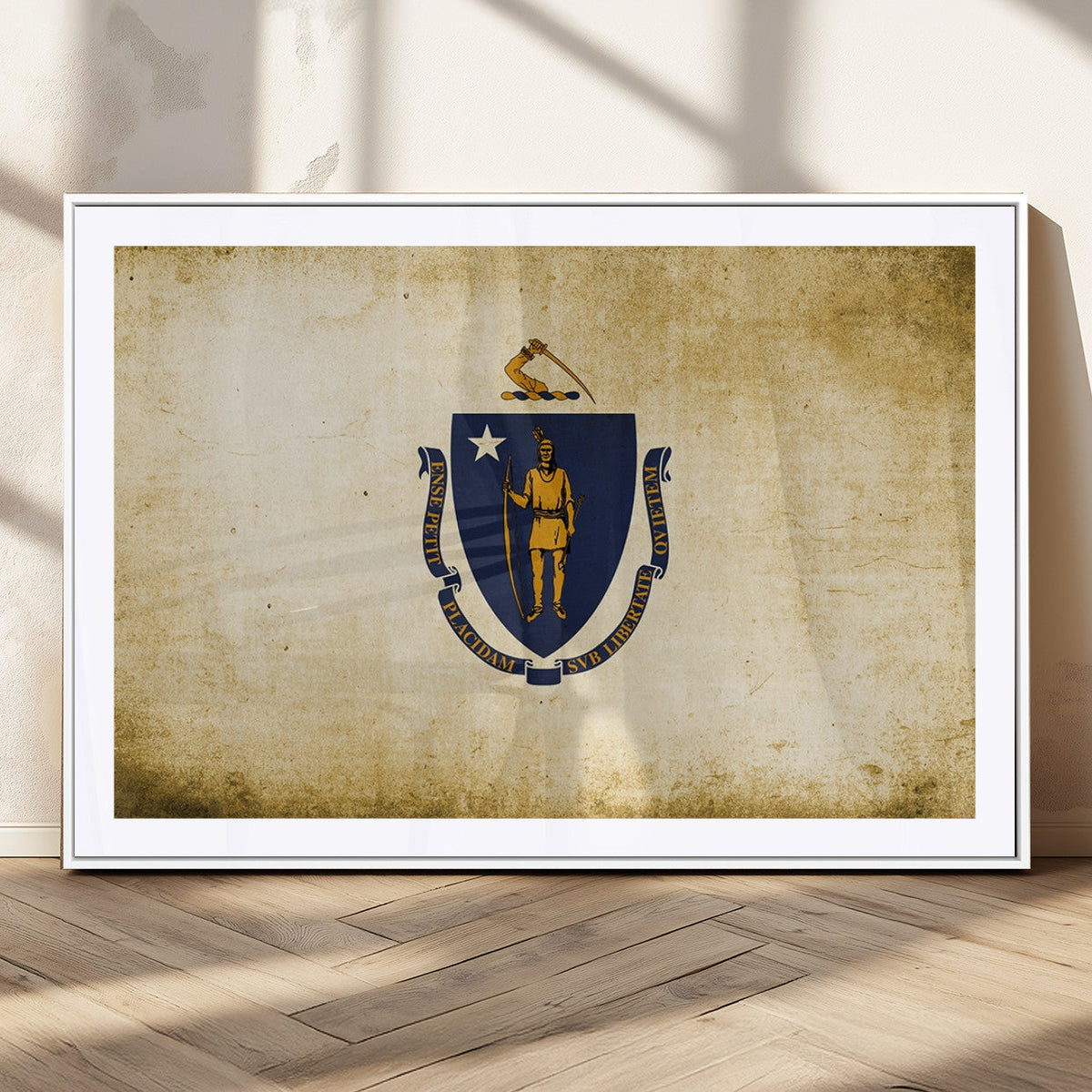 Massachusetts Flag Wall Art Canvas Print