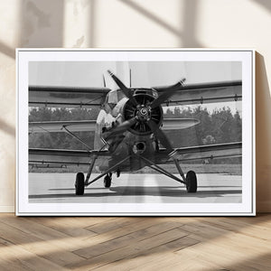 Wall Art Old War Plane Canvas Print