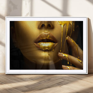 Gold and Women Wall Art Canvas Print