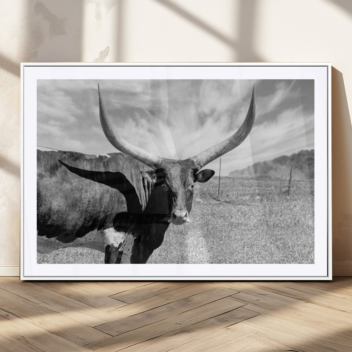 Cattle Wall Art Longhorn Cow Canvas Print