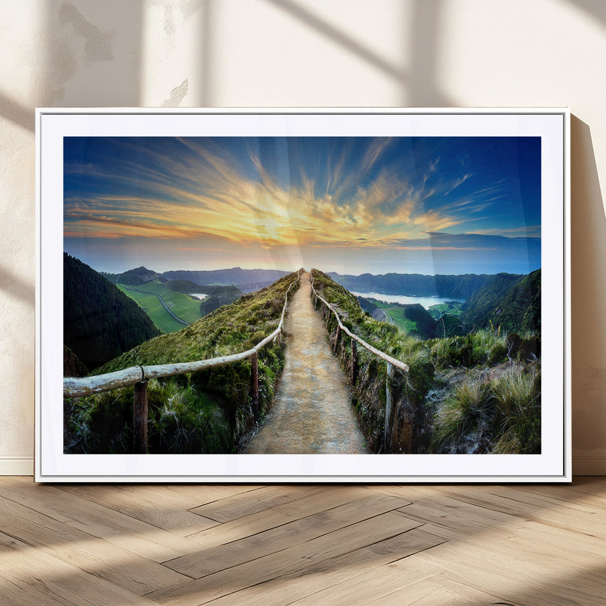 Mountain and Sunset Wall Art Canvas Print