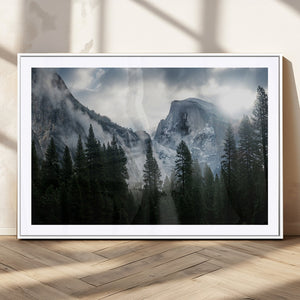 Yosemite National Park El Capitan Foggy Mountain Wall Art |