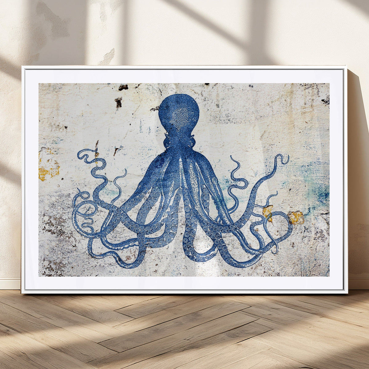 Octopus Canvas Wall Art | Coastal Marine Life Artwork for