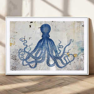 Octopus Canvas Wall Art | Coastal Marine Life Artwork for