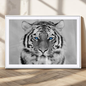 Black and White Tiger Wall Art Animal Canvas Print
