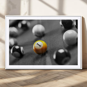 Wall Art Pool Table and Balls Canvas Print