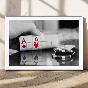 Aces Poker Art Poker Game Wall Art Canvas Print