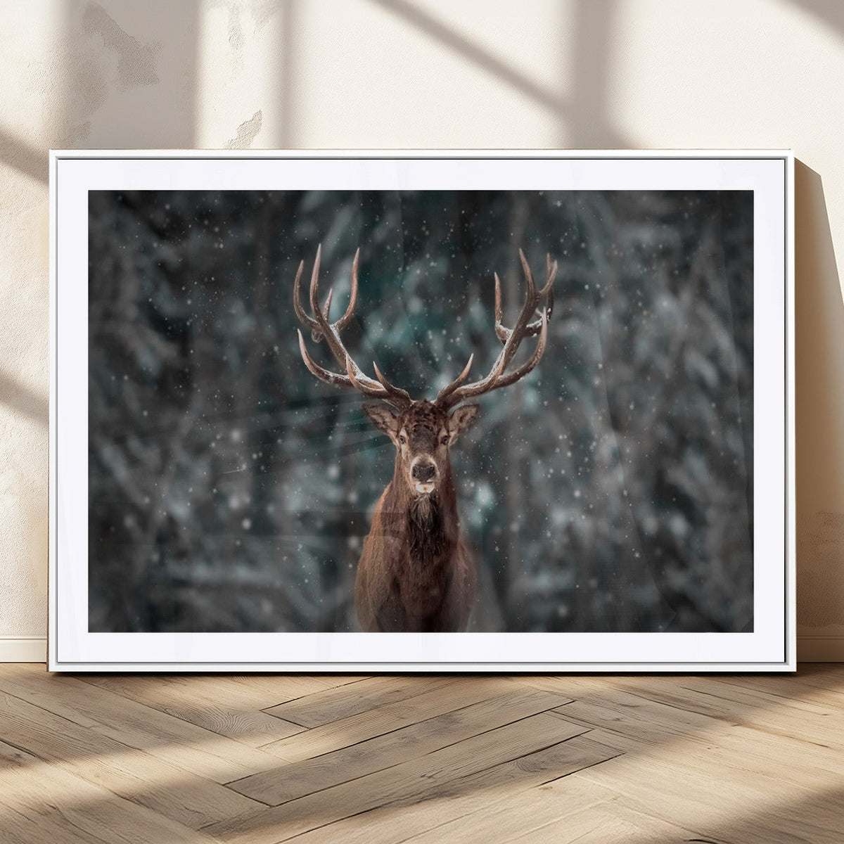Wall Art Deer Art Animal Canvas, Framed Wall Art Deer Canvas