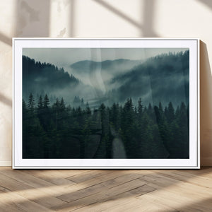 Captivating Misty Forest Wall Art Premium Canvas Print,