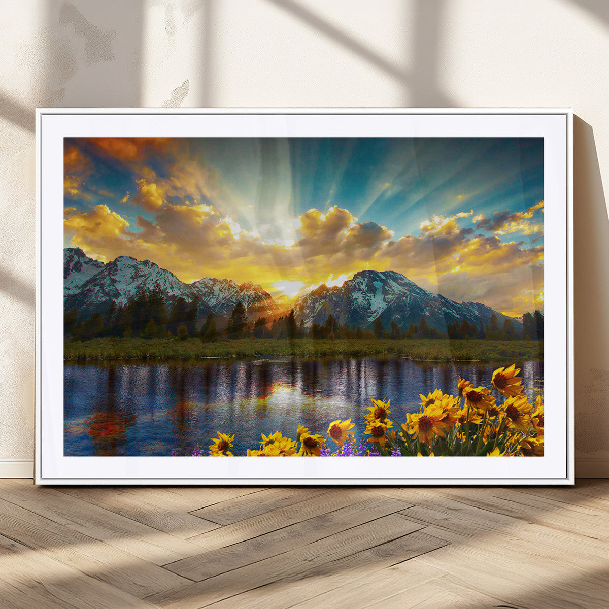 Grand Teton Park Sunrise Wall Art – Vibrant Landscape Canvas
