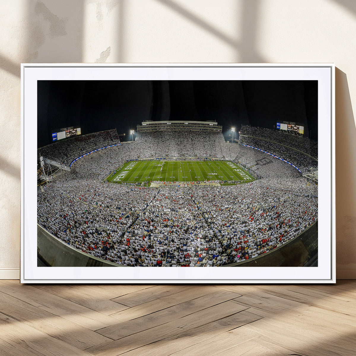 Beaver Stadium Night Game Triple Canvas Wall Art - Penn