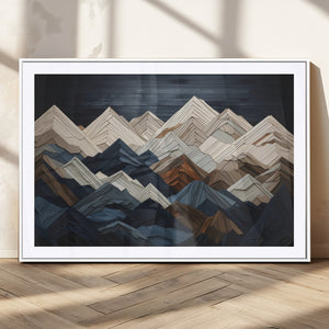 Mountain Wall Art – Modern Geometric Landscape Canvas Print,