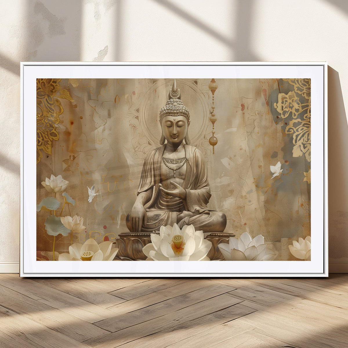 Buddha Wall Art Canvas Print, Buddha Meditation Room Decor,