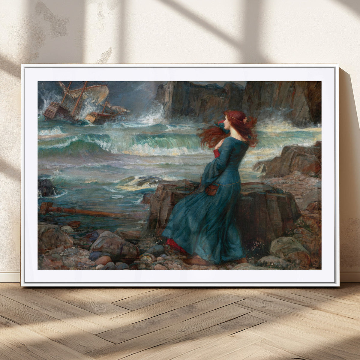 Miranda by the Shore Wall Art Canvas Print – Tempest Scene
