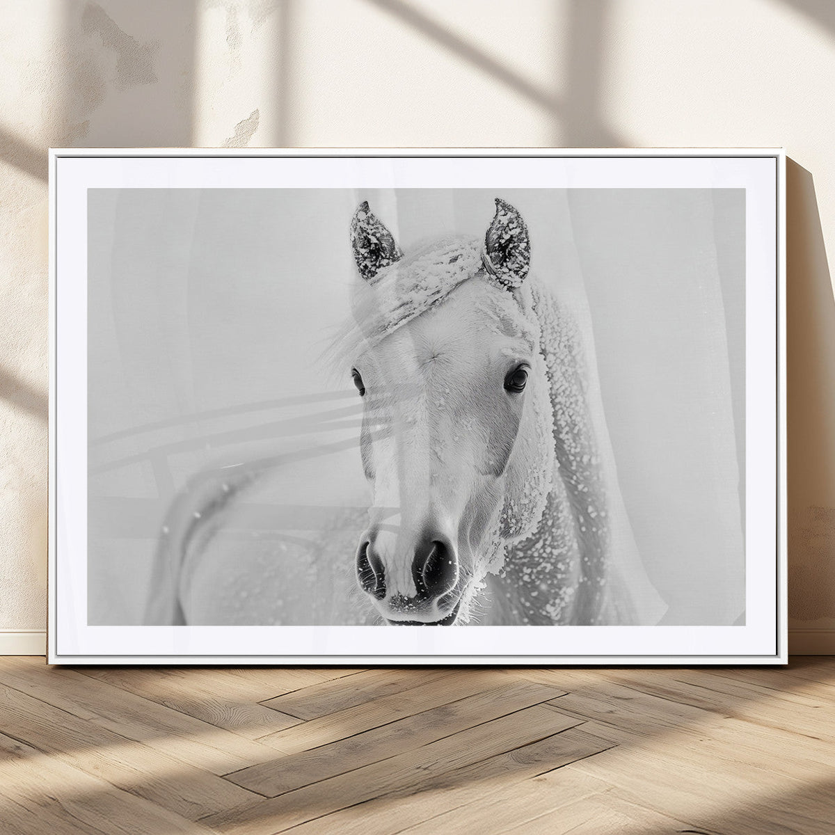 Majestic White Horse Wall Art | Ready to Hang and Framed |
