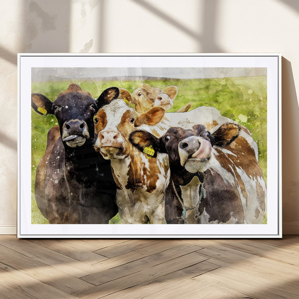 Curious Cows Farmhouse Wall Art | Ready to Hang and Framed