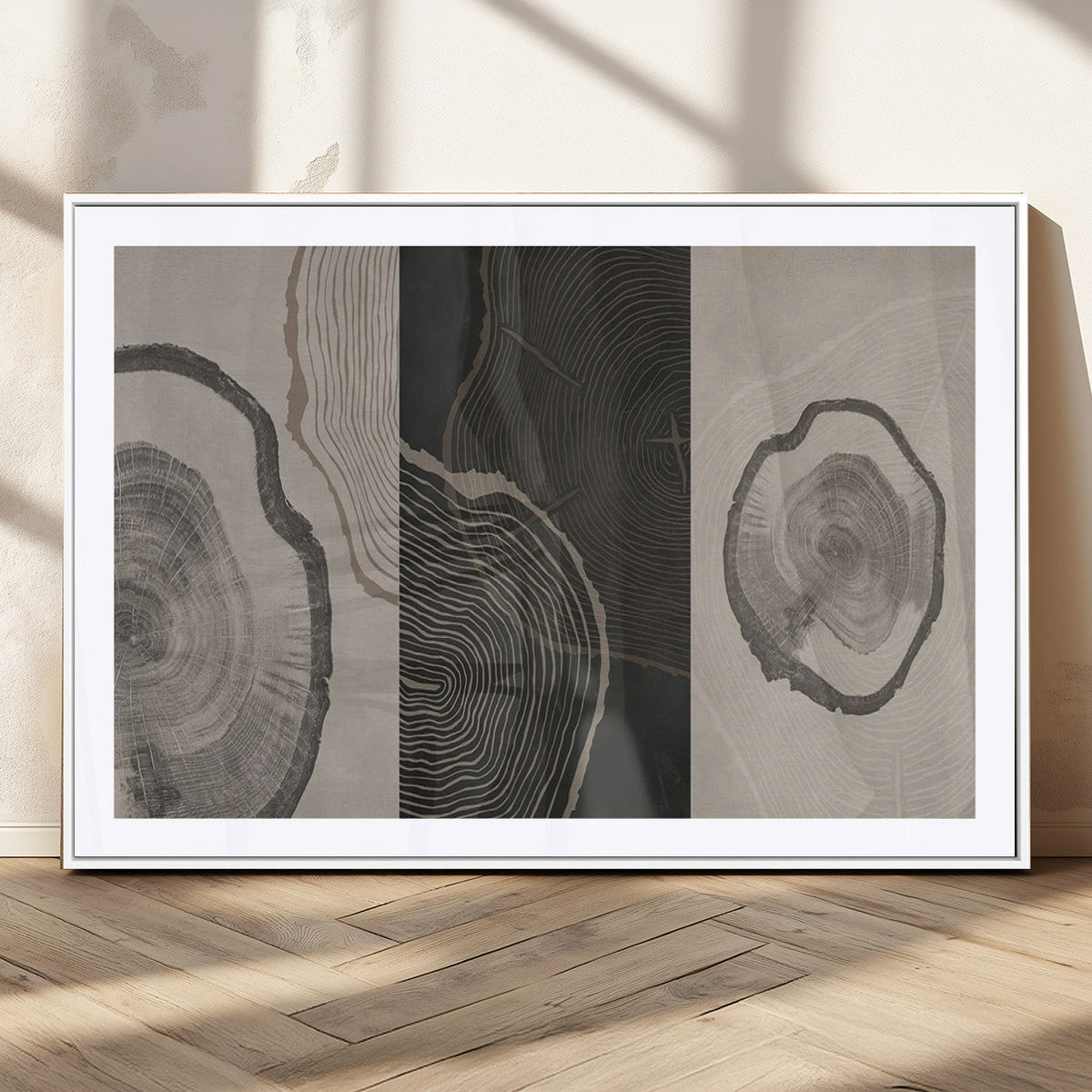 Minimalist Tree Rings Wall Art | Modern Abstract Canvas