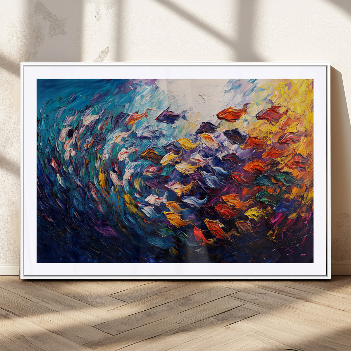 Vibrant Abstract Fish Swarm Art – Colorful Fish Inspired