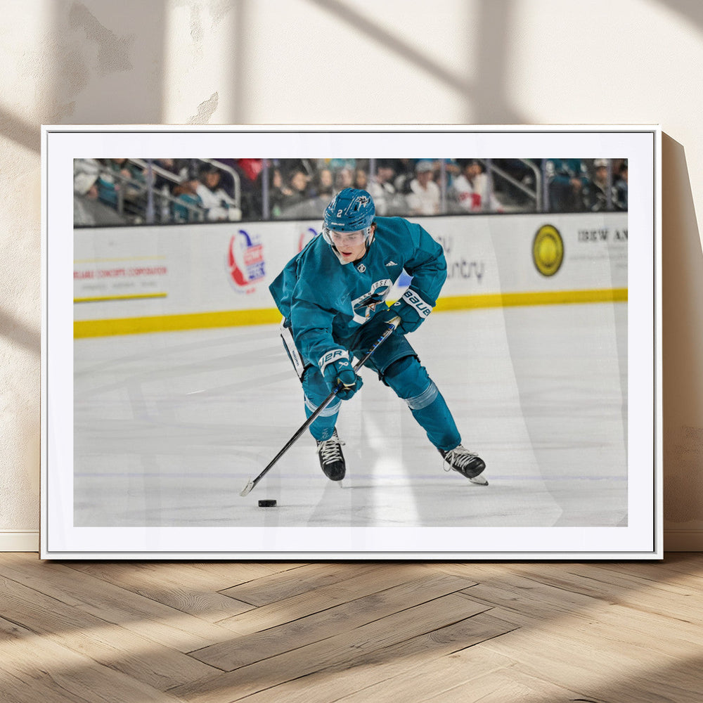 San Jose Sharks Ice Hockey Player Wall Art Canvas Print