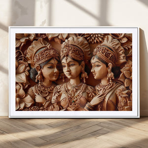 Indian Woman Statue Wall Art Canvas Print