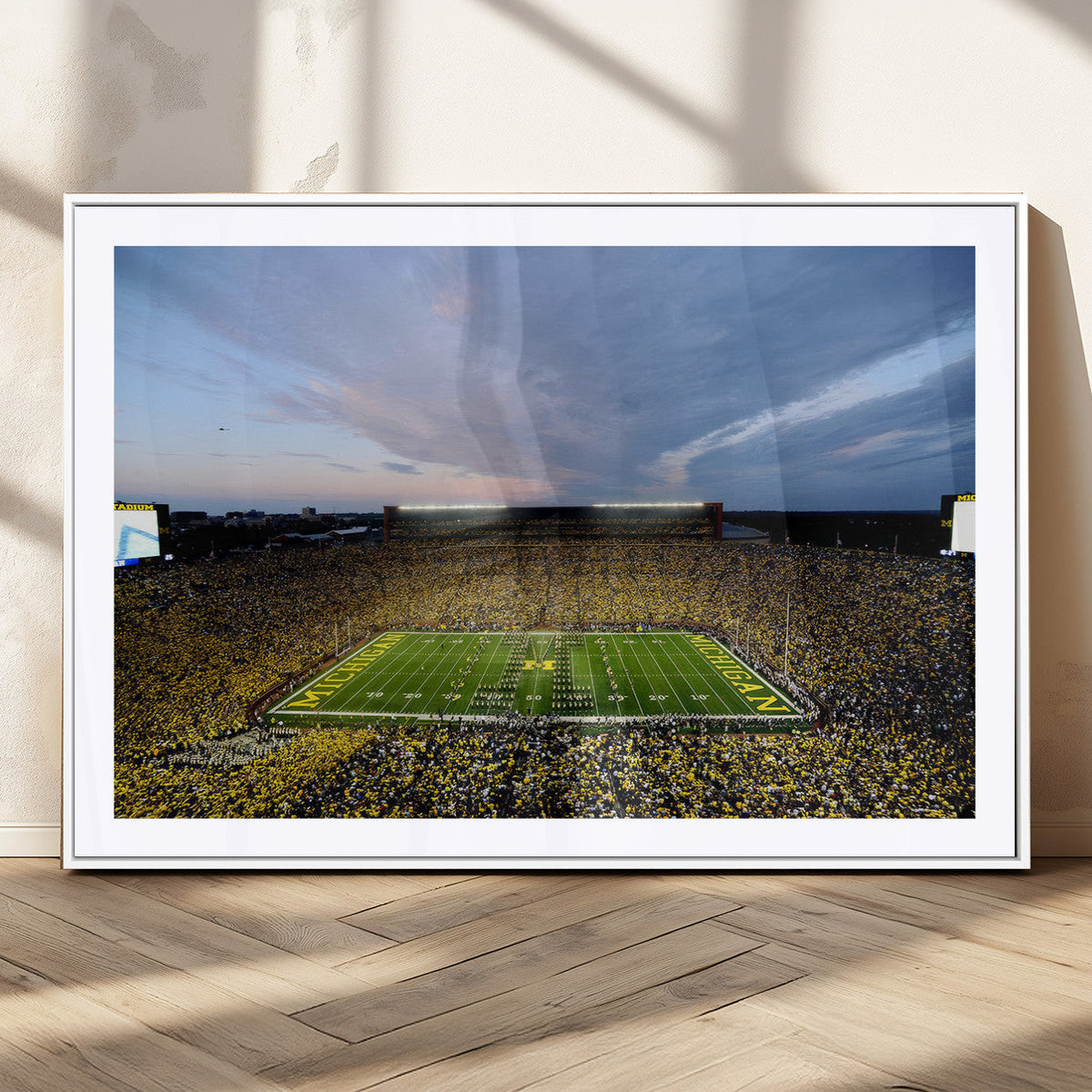 Michigan Stadium Wall Art Canvas Print, Vibrant Game Day