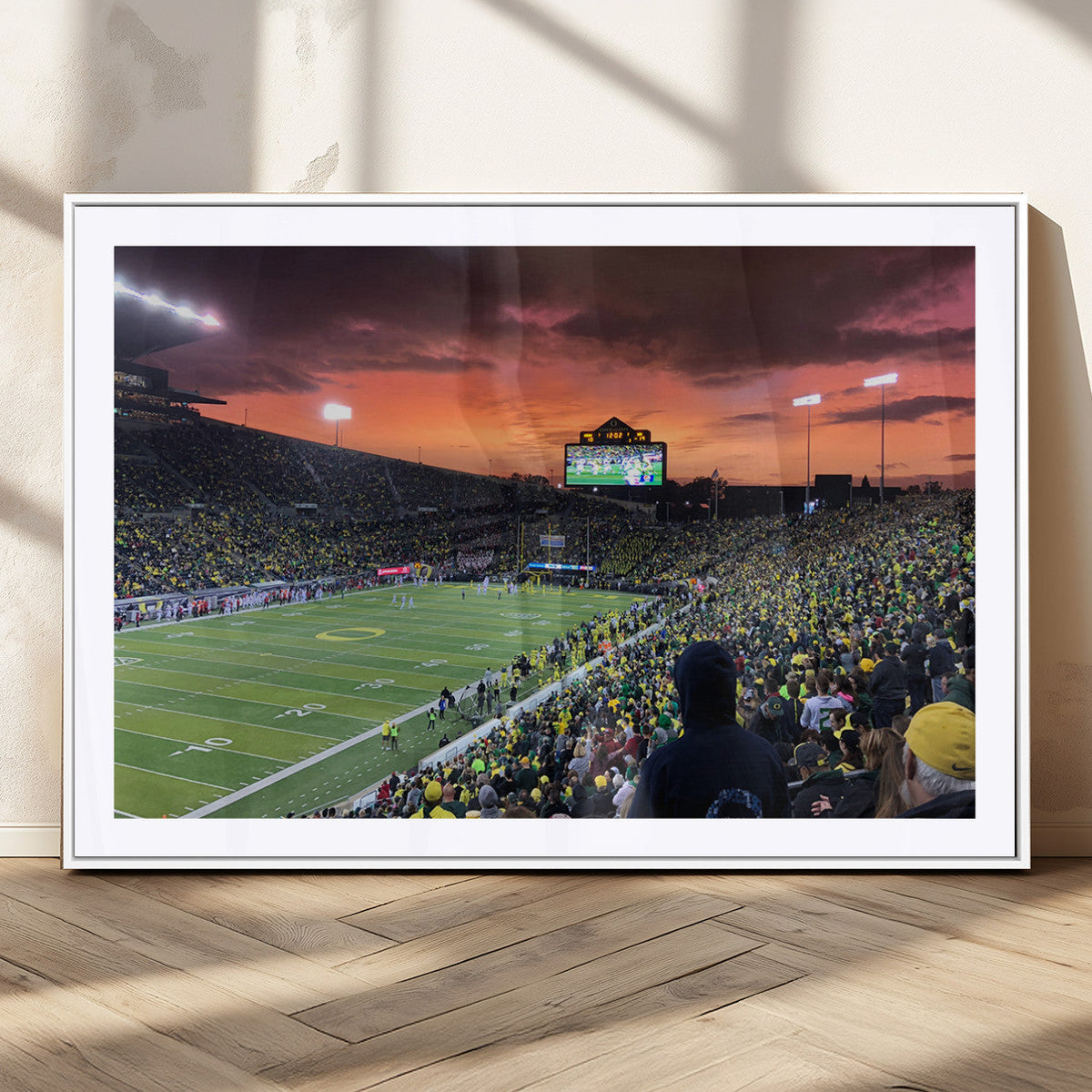 Eugene Autzen Stadium Canvas Wall Art Print – Sunset Over