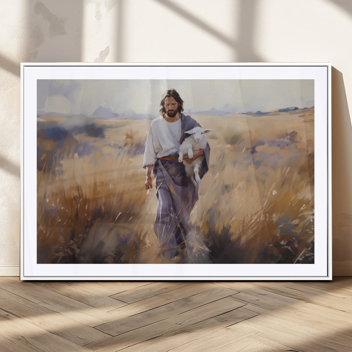 Jesus the Good Shepherd Wall Art Canvas Print - Lost Lamb