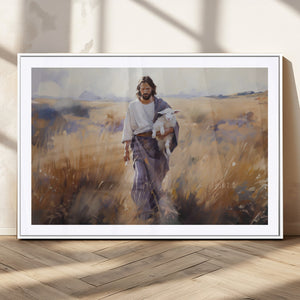 Jesus the Good Shepherd Wall Art Canvas Print - Lost Lamb