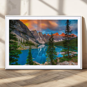 Canadian Rockies Moraine Lake Wall Art Canvas Print, Pine