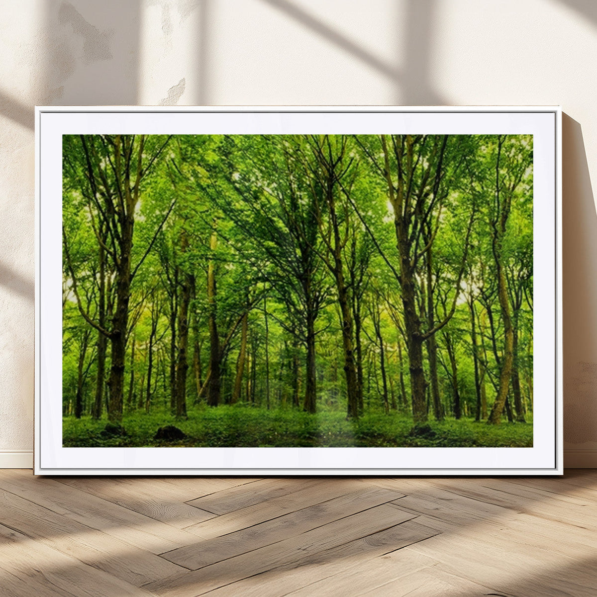 Lush Green Forest Canvas Print | 3-Panel Forest Wall Art |