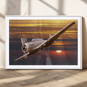 Old War Plane Wall Art Canvas Print