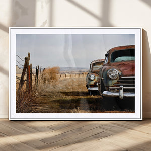 Old Rustic Classic Car Wall Art Canvas Print
