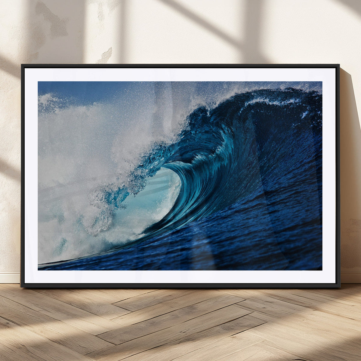 Ocean Wave at Sunset Canvas Art, Large Wall Print of Vibrant
