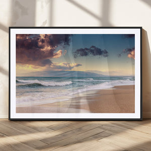 Cloudy Weather Beach Sunset Canvas Print | Sunrise Wall Art