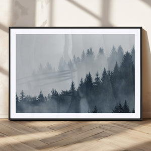 Foggy Pine Forest Wall Art Canvas Print