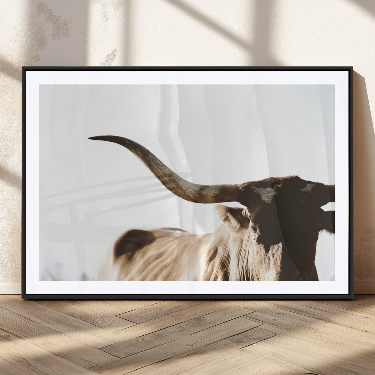 Texas Longhorn Wall Art Canvas Print | 3-Panel Large
