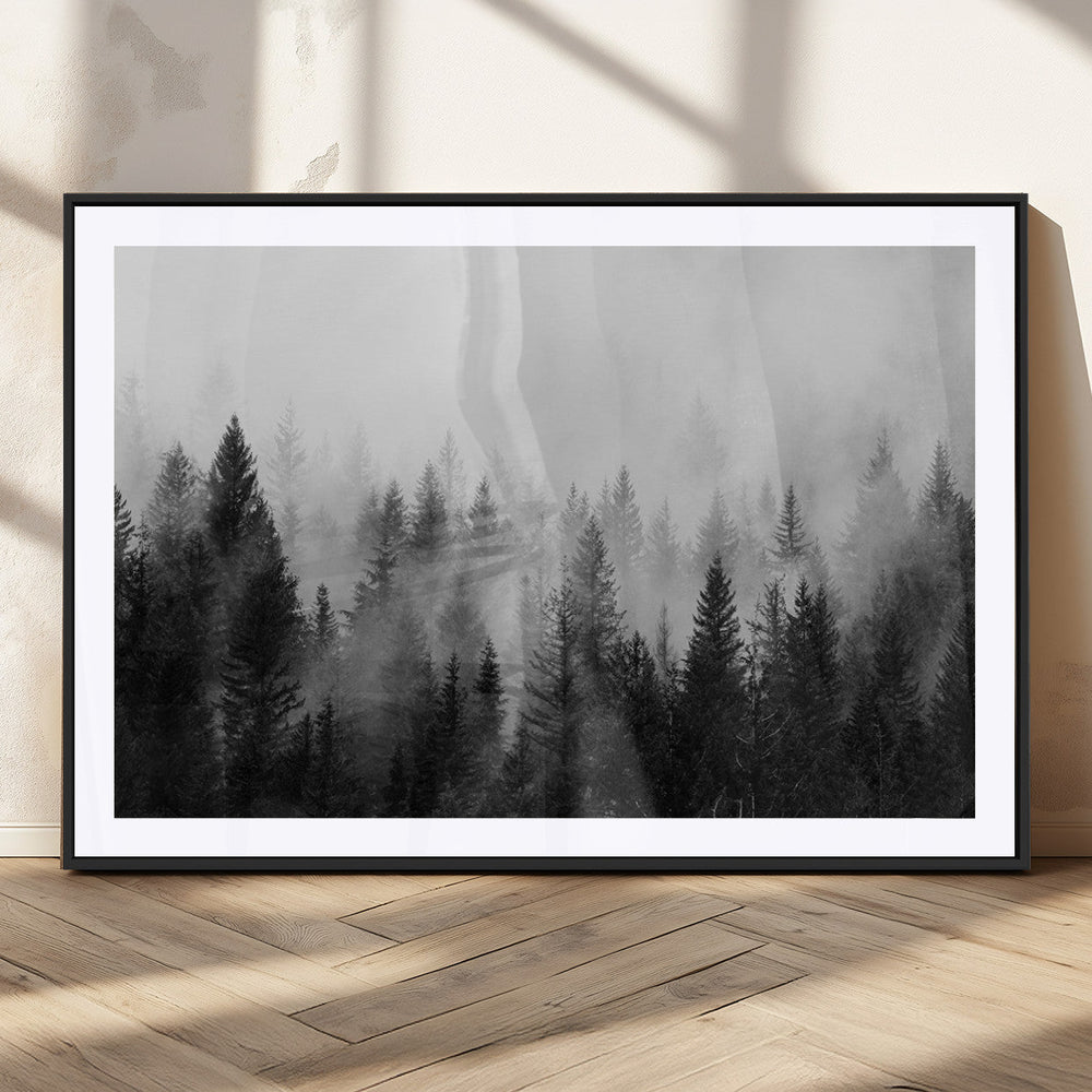 Fogy Forest Canvas Wall Art Print - Mountain Wall Art with