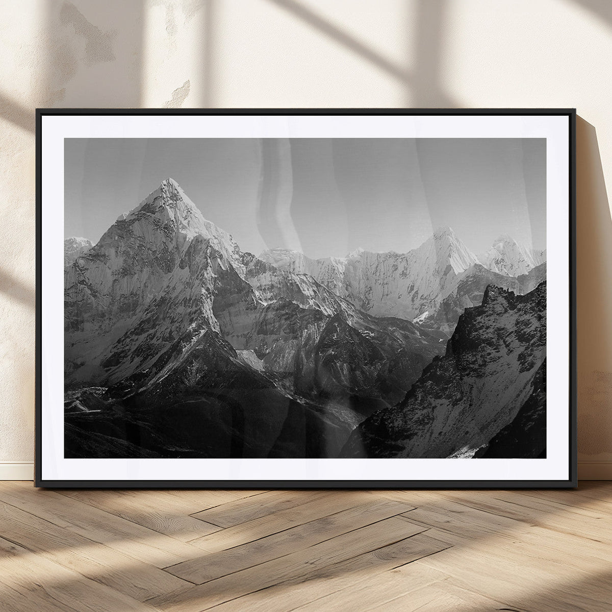 Everest Himalaya Mountain Peaks Black & White Triptych