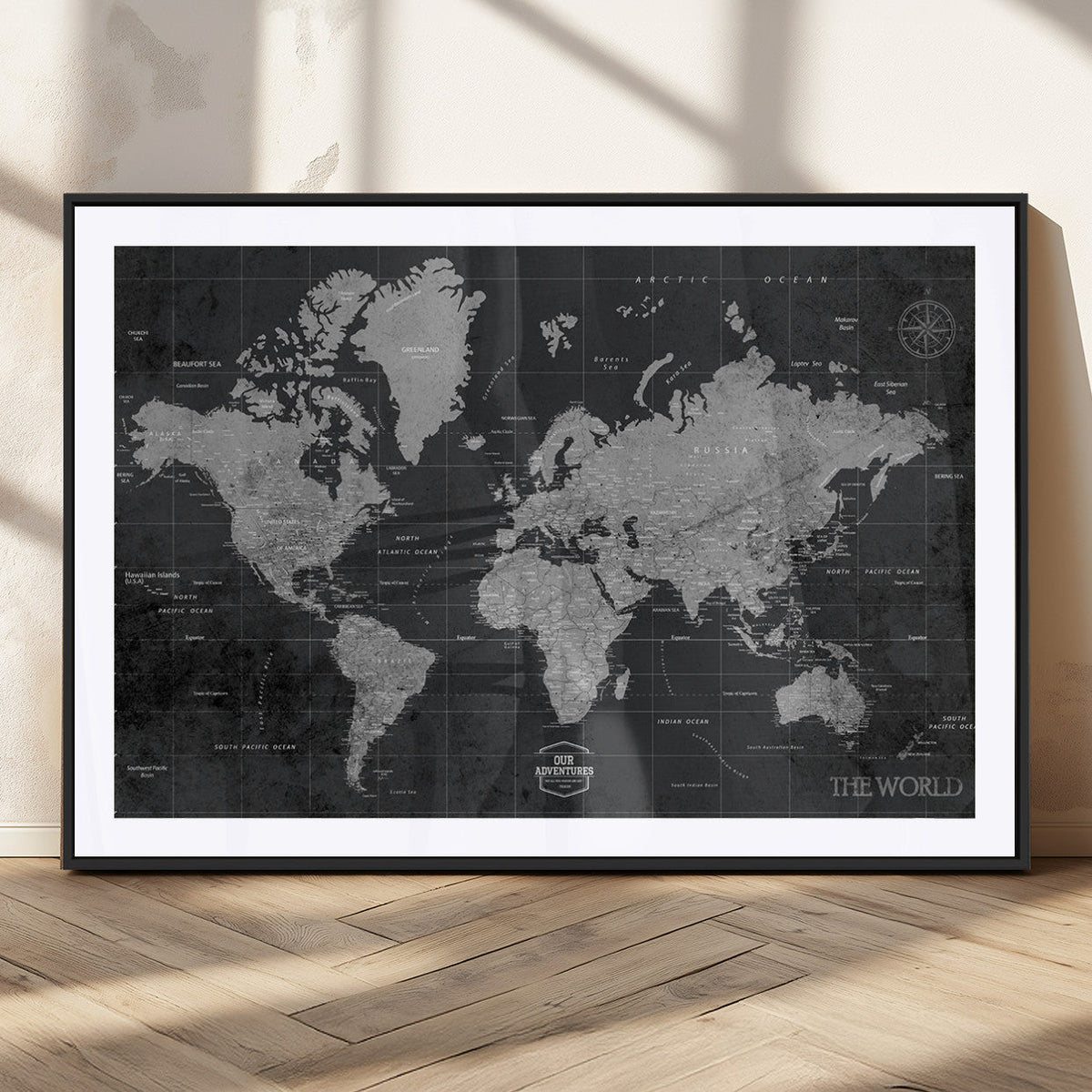 World Map Canvas Print – Detailed Map of the World Wall Art